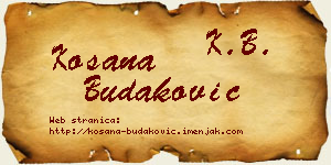 Kosana Budaković vizit kartica